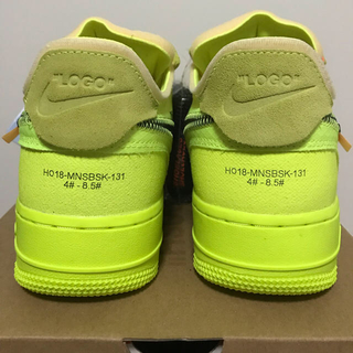 NIKE Air Force 1 low Off White Volt  ナイキ エアフォース 1 オフホワイト ボルト  Nike 黒タグ付き 26.5cm (US8.5)  新品未使用（正規品）の画像