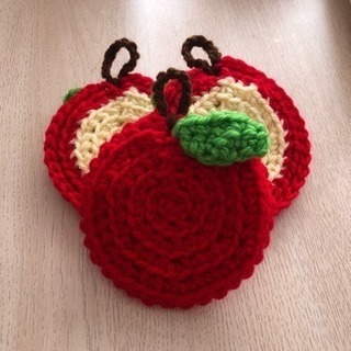 アクリルたわし りんご5つの画像