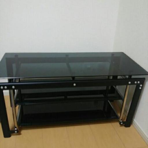 テレビボード ガラス 黒 ブラック 幅80㎝ 奥行35㎝