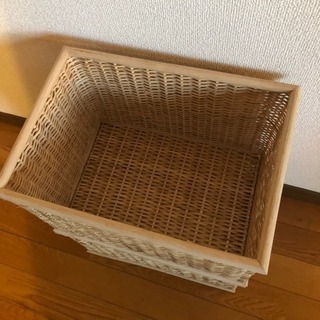 無印良品 重なるカゴ バスケット フタ付き 2つセットの画像