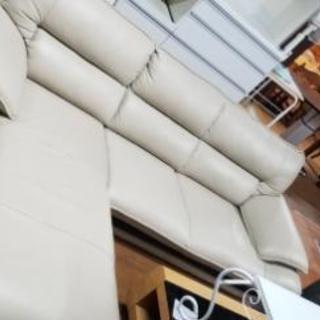 【美品】本革L型カウチローソファー