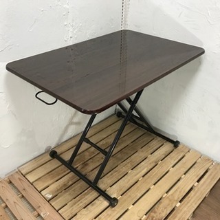 不二貿易 ガス昇降式テーブル ブラウン FB-221PU
