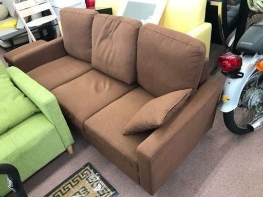 オットマン付き 茶色のソファ