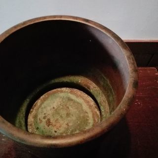 火鉢　銅製　彫金　鉢カバーにもの画像