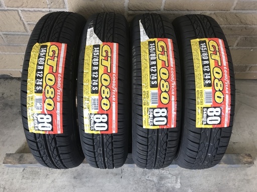 GOODYEAR/GT080 145/80R12 17年製 新品未使用ラベル付き 4本Set ザッツ ライフ トッポBJ ミニカ エッセ ミラ等