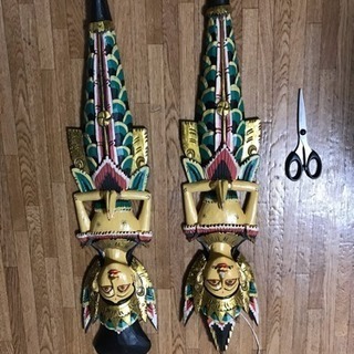アジアン木彫りペアの画像