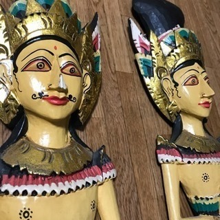 アジアン木彫りペアの画像