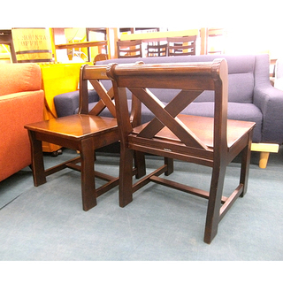 札幌 入手困難【カリモク ルスティック ダイニングチェア2脚セット】幅