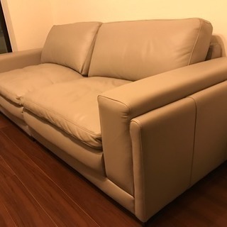 90万円程 幅254cm イタリア製総本革2.5掛けソファ/ソフ...