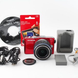 OLYMPUS Pen Lite E-PL3 レッド レンズキット☆極上美品☆8GB新品SD