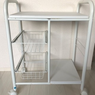ワゴン コロコロ付き  ホワイト