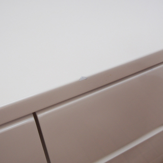 3段チェスト ホワイト 鏡面仕上げ 重量感けっこうあります W80×D39×H65.5cm (CD07)の画像