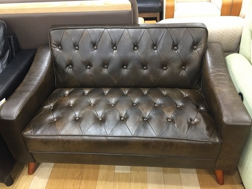 未使用品！フェイクレザー製　二人掛けソファー【トレファク岸和田店】