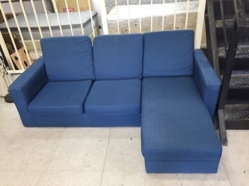 【美品】 大田区送料無料 L字ソファ 布張り