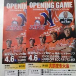 【本日開催】新潟アルビレックスBCホーム開幕戦招待券