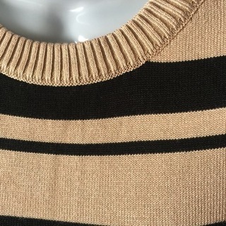 ラウンドネック 長袖 おしゃれ ニットワンピース Lの画像