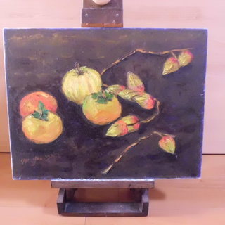 油絵　Ｆ１０（53x46)果物