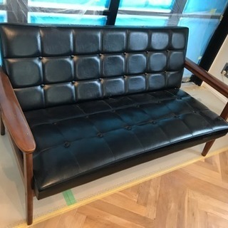 【カリモク】2シーター ソファ  ブラック