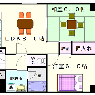 【メゾンマヴィー】3号タイプ！2ＬＤＫタイプ！同棲に人気があるね！