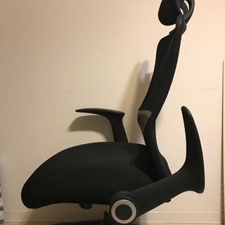 デスクチェア ハイバックチェア 黒 リクライニングの画像