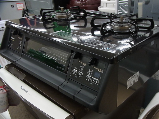 ガスコンロ 2017年 都市ガス用 エブリシェフ 掃除済 水無し両面焼きグリル