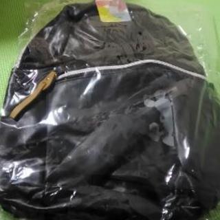 ミッキー　レザー風リュック・ブラック