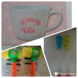 アンパンマン＆ミニオン＆マーベル＆シャボン玉＆ピコピコハンマー＆スライム＆マイメロスープマグもつけますね！の画像