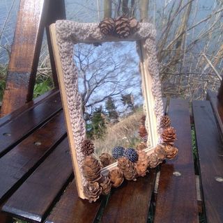 【ハンドメイド】新作 (２) デコミラー (小) 卓上 スタンド...