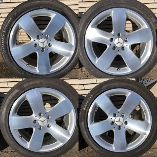 超美品ベンツEクラス純正アルミ17インチW211等、バリ溝タイヤ レグノ255/45R17ピレリP1 235/45R17