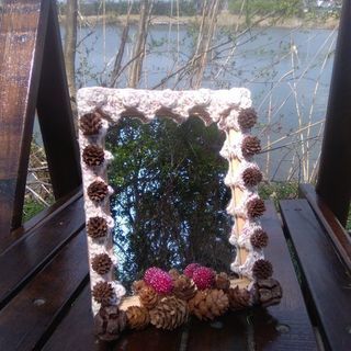 【ハンドメイド】新作 (4) デコミラー (小) 卓上 スタンド...