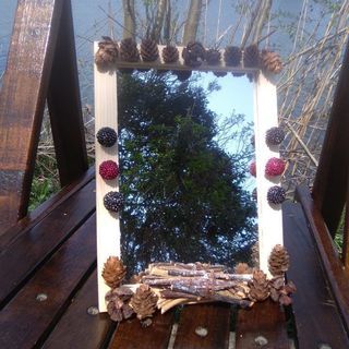 【ハンドメイド】新作 (8) デコミラー (大) 卓上 スタンド...
