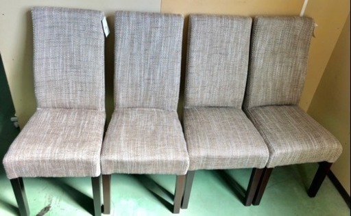 値下げ 新品同様 AZUMAYA ダイニングチェア 4脚セット CL-819BE ベージュ 幅450mm 奥行560mm 高さ970mm 座高面480mm