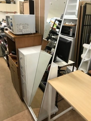 ホワイト　姿見小物入れ　中古　リサイクルショップ宮崎屋19.11.16