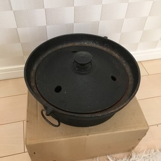 【高島屋で購入】サビ取り済み！南部鉄器・鈴木主善堂製の三つ穴鉄鍋