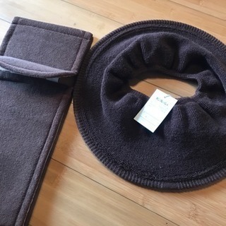 新品   トイレ便座カバー&ペーパーカバー  ブラウン