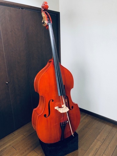 コントラバス　ウッドベース　スズキ　NO130　4/4サイズ　スタンド　弓　ピックアップ　付属　美品