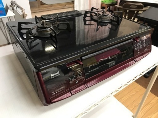 【リサイクルサービス八光　田上店　安心の1か月保証　配達・設置OK】リンナイ  パールクリスタルトップ 水無し両面焼グリル付き ガステーブル