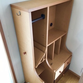 学用品・ランドセル収納ラック★洋服掛けの画像