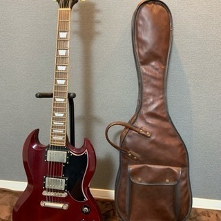 EDWARDSギターSG赤木目ケース付き