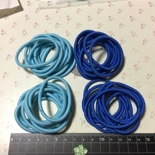 ヘアゴム 青系40本  ピンク系もあります