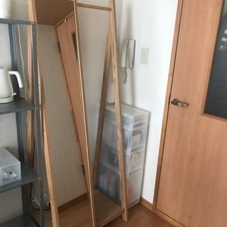 ニトリ ハンガーラック付きスタンドミラー