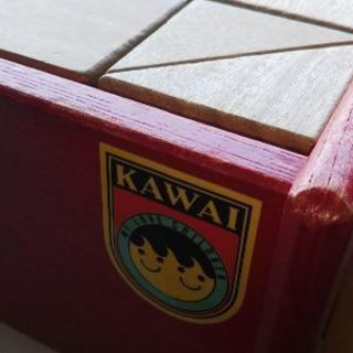 KAWAI★木製★つみ木★中古★引き車な積み木