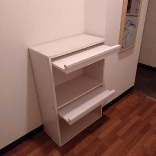 【デザイン収納】フラップ式収納本棚（ホワイト）の画像