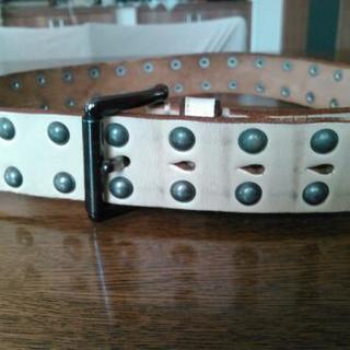 vintage  worksオフホワイト男性用ベルトの画像