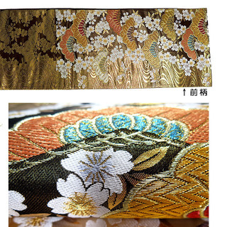 中古美品　振袖用　六通柄　袋帯 　笠松桜花文様／金地 （b3230270-1732trymj）の画像