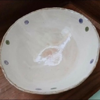 益子焼き 大皿 陶器 どんぶり ドット 