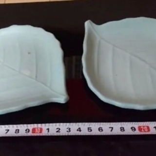 益子焼 リーフ 葉っぱ お皿 2点セットの画像