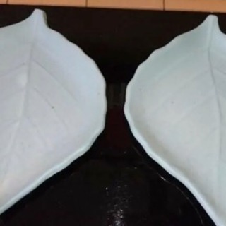 益子焼 リーフ 葉っぱ お皿 2点セットの画像