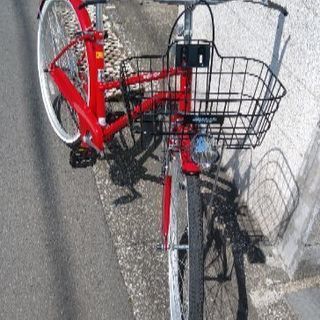 赤い自転車の画像