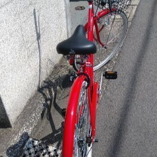 赤い自転車の画像